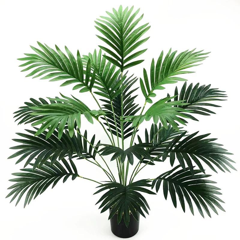 Albero di Palma Finto Grande 90-120cm Piante Tropicali Artificiali Foglie di Monstera in Plastica Grande Chioma di Palma per Decorazione Casa Giardino