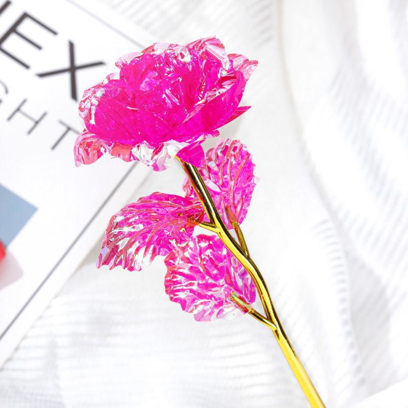 

Цветная роза из золотой фольги: Подарок на праздник Циси, День святого Валентина, День матери или день рождения Size: 8cm wide*25cm high розовый