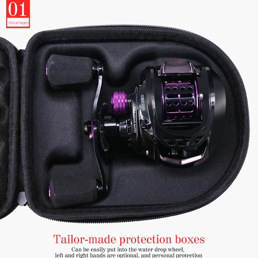 Portable Fishing Reel Bag Waterproof EVA Hard Shell Protective Case Cover Fishing Tackle Accessories for Most Baitcasting Wheel
