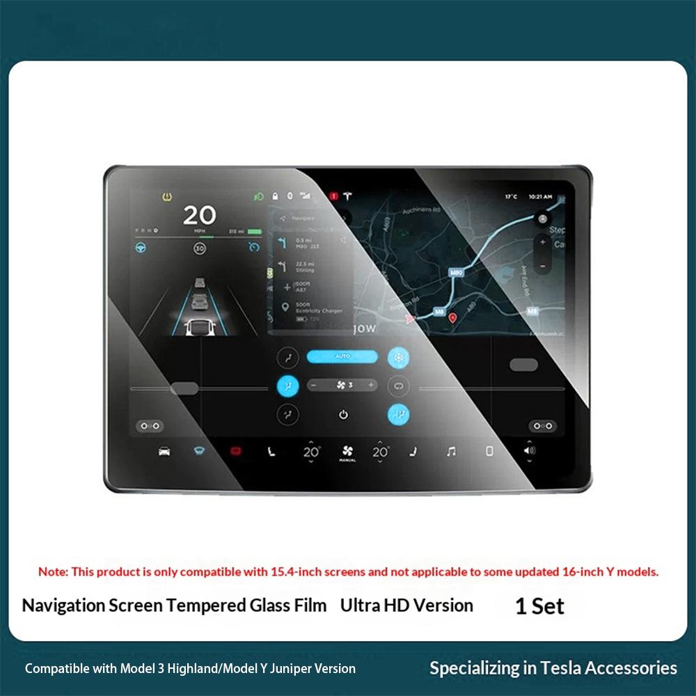 Tempered Glass Film Protector For Tesla Model YL Y Juniper 2025‑2026/3 Highland 2024-2026 Rear Row Center Control Screen Protect