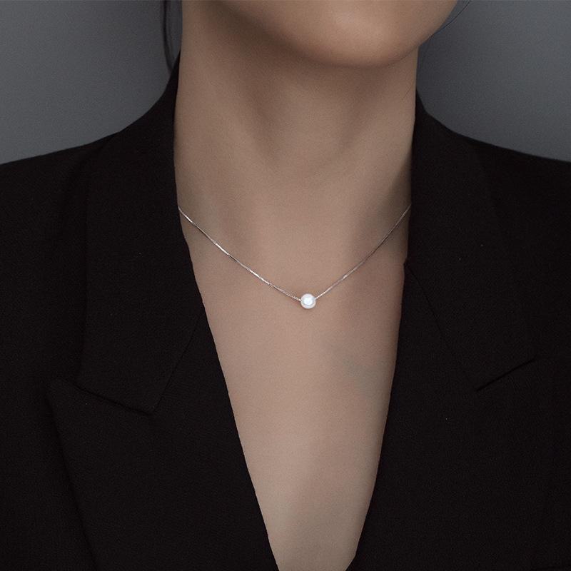 Colier Banyan Tree din argint S925 cu perle și pandantiv din perlă de scoică, lanț de claviculă de lux pentru femei, vara 2023