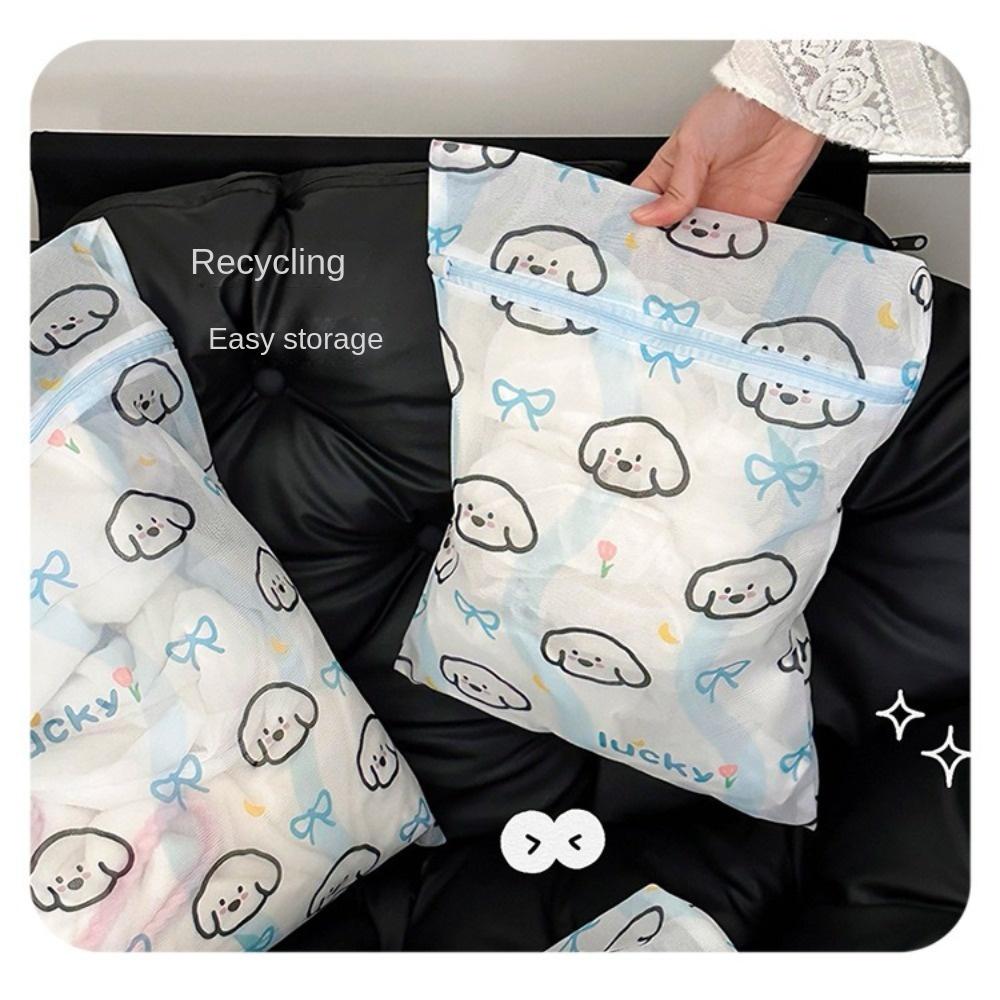 Durable Cute Cartoon Puppy Laundry Bag Anti-deformation Anti-Winding Mesh Bag Storage Bag Breathable Machine Wash Bag