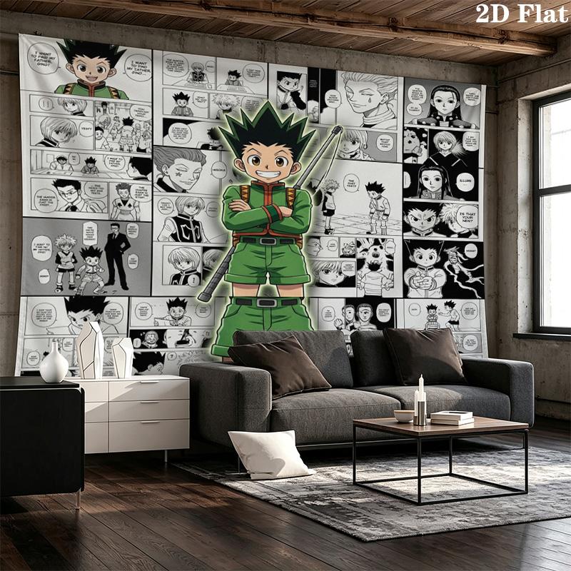 Hunter X Hunter Wall Tapestry Aesthetic Wall Hanging Printed Fabric Blanket Decorative Tapestries For Bedroom Living Room Home Decor