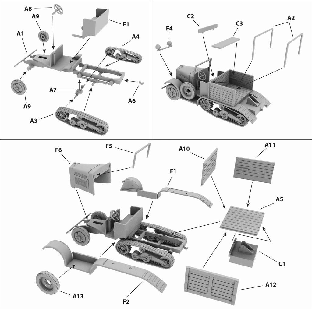 FTF 1/72 Scale Polish C4P Artillery Towed Half-Track, Early Model, Plastic Model Kit PF72044