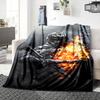 Skull Soldier Flames Blanket Soft Throw Blanket For Home Bedroom Bed Sofa Travel Office Solid Christmas Blanket