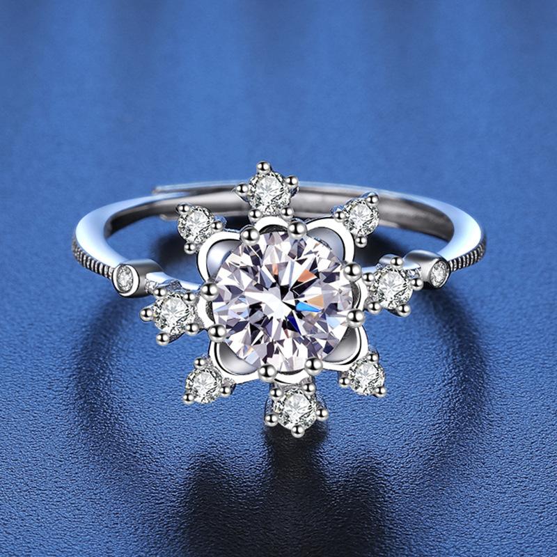 Tancise Classic 925 Sterling Silver Moissanite Prsten Dámské šperky Svatební slib Dárek na párty