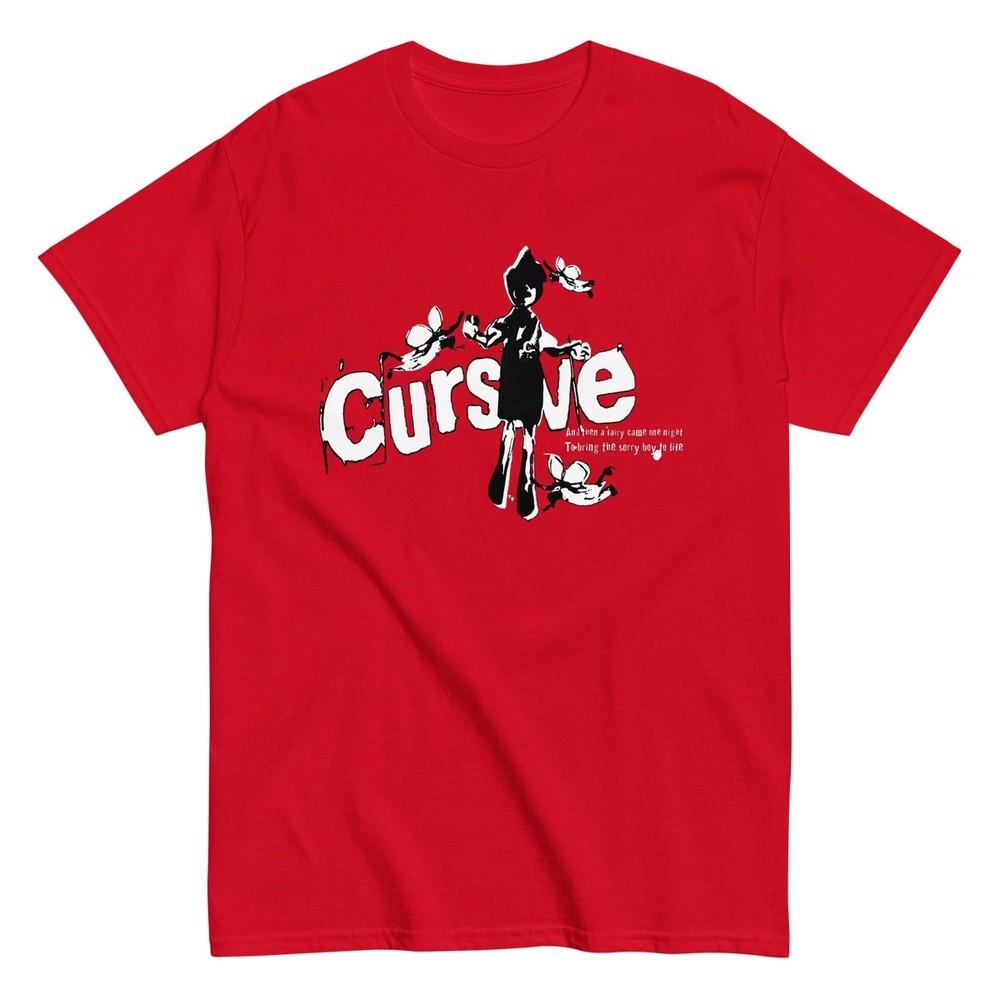 

CURSIVE Band Music Tour Heavy Cotton Red All Size T shirt Tops tees Men s Women s S