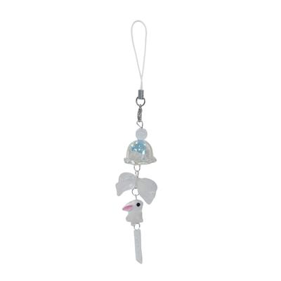 Handmade Rabbits Jellyfish Phone Charm Stylish Phone Chain Phone Accessory Portable Keychain for Trendy Women Ladies