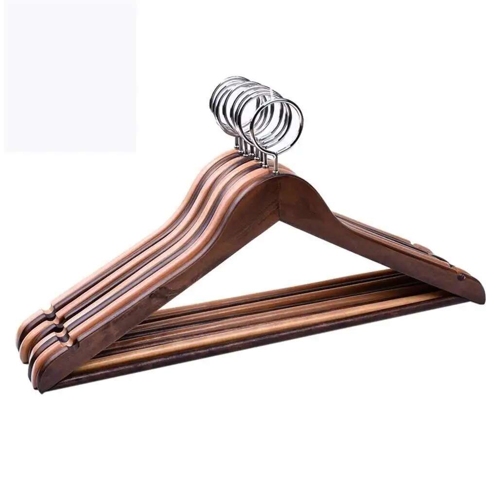 Hotel Anti-theft High-grade Solid Wood Coat Hanger Male And Female Children's Wear Non-slip Wooden Clothes Hanger Hanging