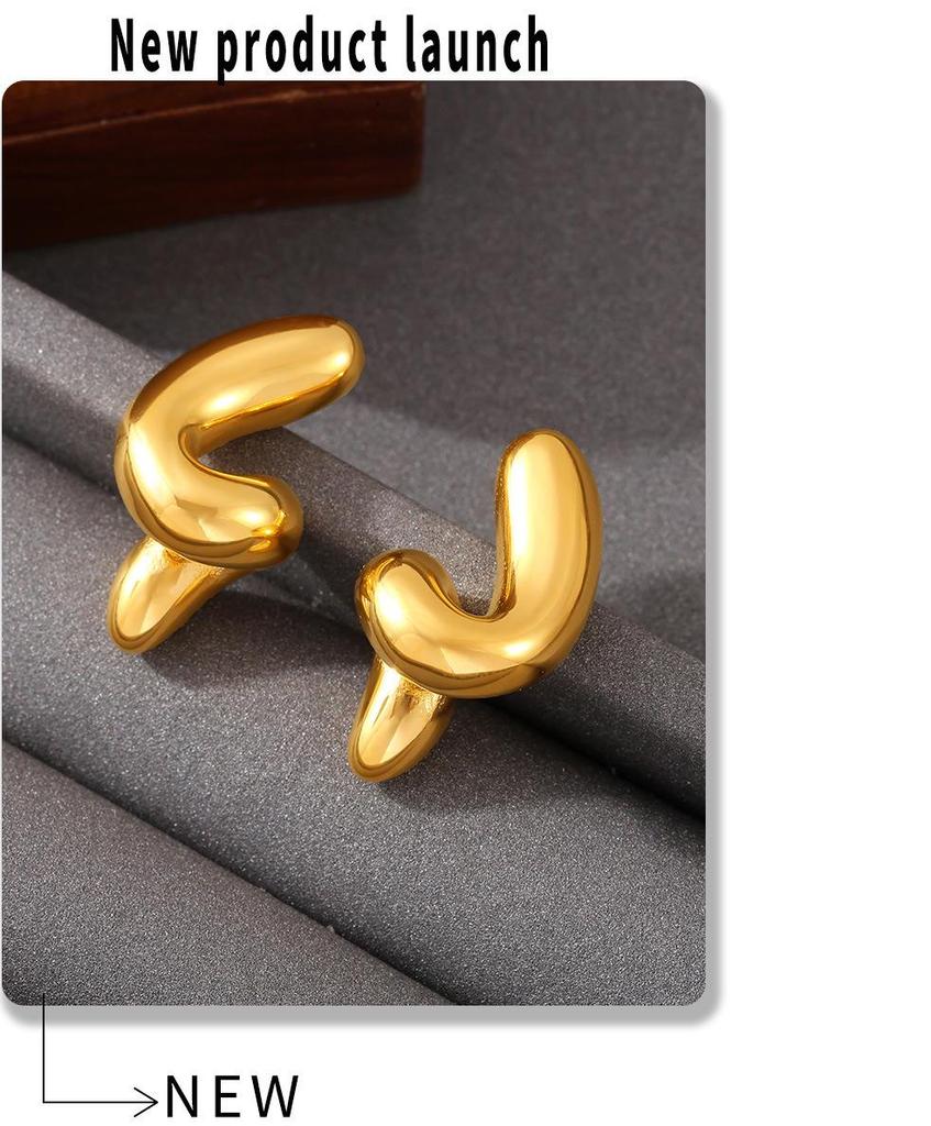 European-American Design Spiral Stud Earrings: Minimalist Stainless Steel Bestsellers for Autumn & Winter