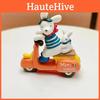 Resin Cartoon Dog Rabbit Figurine Ride Motorcycle For Home Office And Party Gift