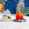 1Pc Diy Dollhouse Decoration Mini Luminous Resin Christmas Cute Bonfire Snowman Ornament Glow In The Dark Miniature Figure