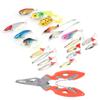 22Pcs Box Artificial Simulation Hard Soft Mixture Lure Bait Set with Plier Fishing Tackle