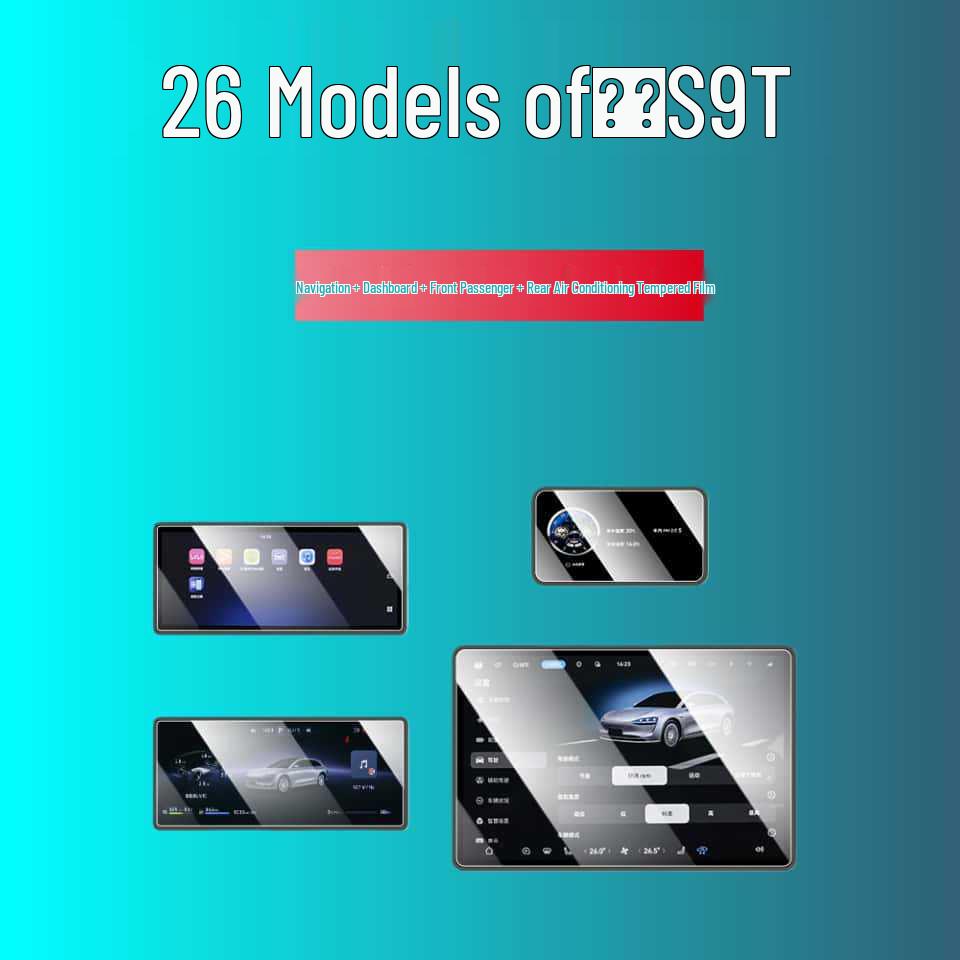 Tempered Glass Screen Protector for 26 Enjoy S9T Models, Car Control Navigation Sticker, Interior Modification Accessories