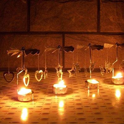 Rotary Spinning Tealight Candle Metal Tea Light Holder Carousel Home Decor Gifts