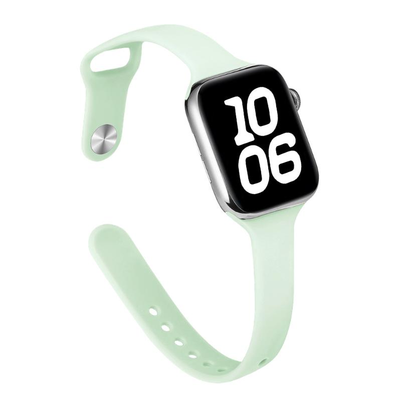 Slim Waist Silicone Watch Strap for Apple Watch Series 1-12, Ultra 1-3, SE3