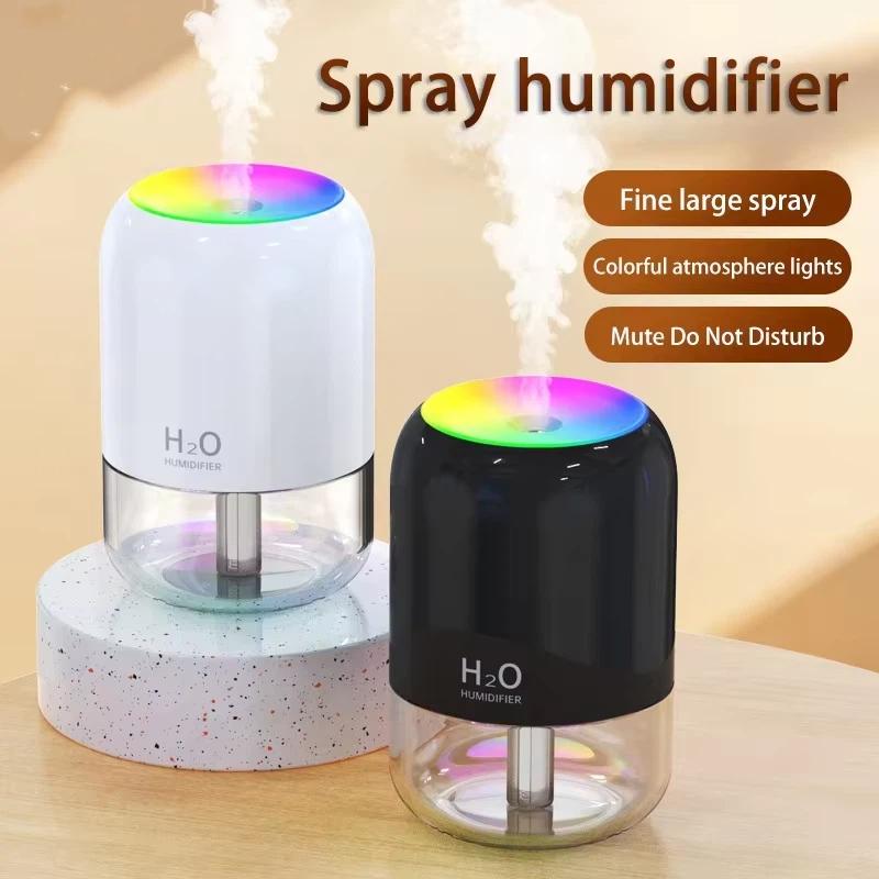 Mini Air Humidifier Household Quiet Moisturizing Bedroom Office Desktop Usb Small New Colorful Atmosphere Light Spray