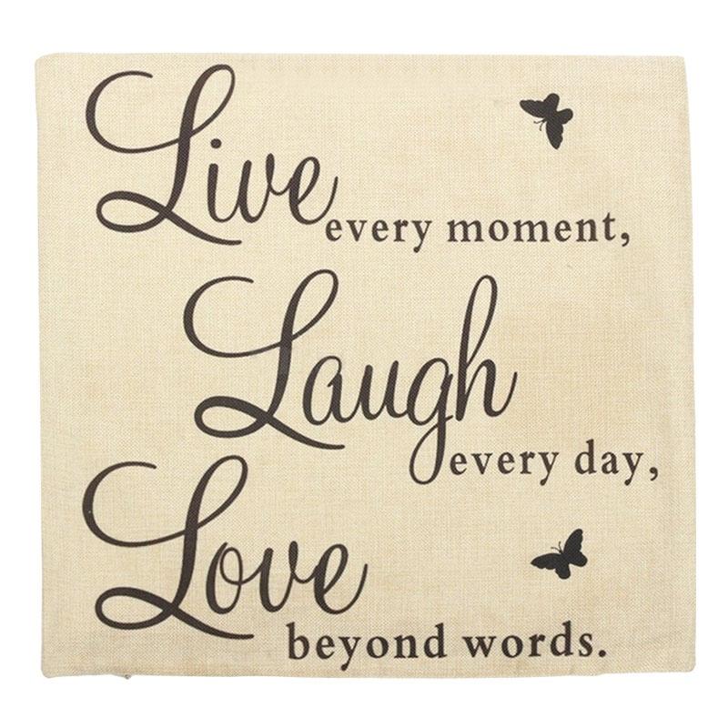 Nieuwe Live Laugh Love Quotes Kussenhoes Woondecoratie Katoenen Linnen Kussensloop