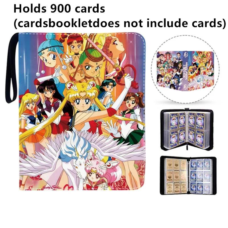 400pcs/900pcs Sailor Moon Card Album Book Folder 4/9 Card Slots Collections Zipper Double Pocket Zipper Card Binder Holder