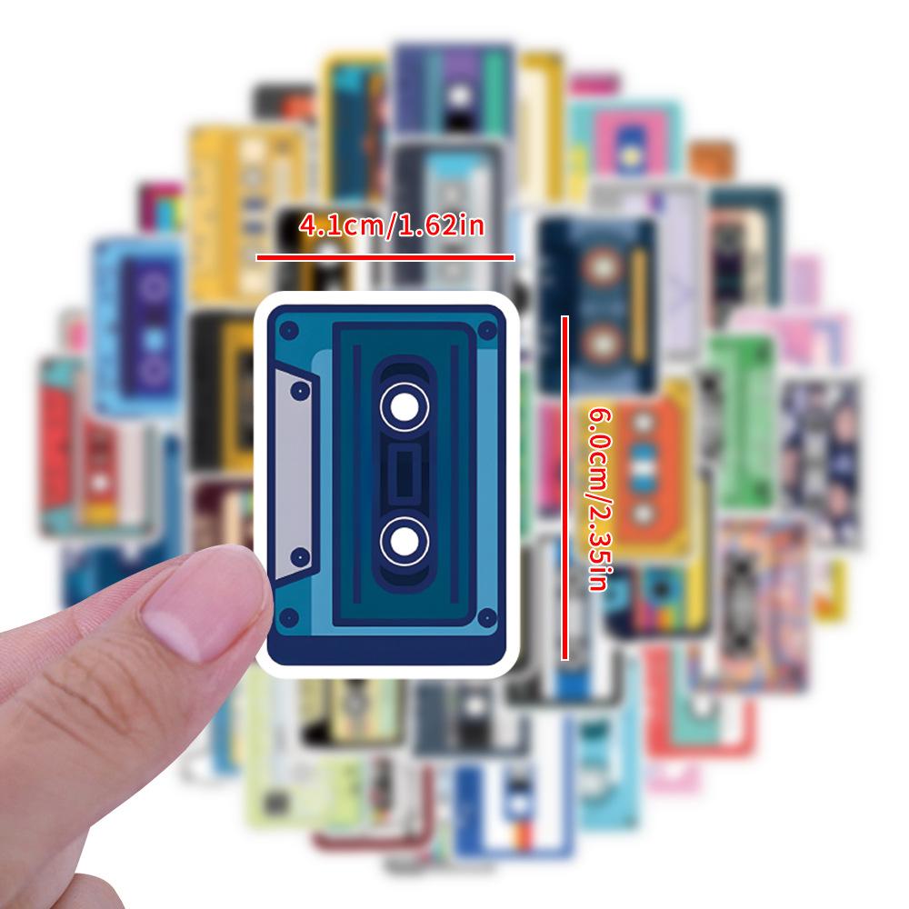 55 New Music Tapes Tapes Graffiti Decals Decorate Notebook Luggage Mobile Phone Do-It-Yourself Decals Premium Durable