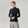 Pure Cashmere Ribbed Half-High Collar Knit Top