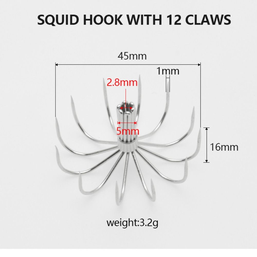 10PCS Stainless Steel Umbrella Hook Silver Fishing Tackle Jigs  Fishing Accessories