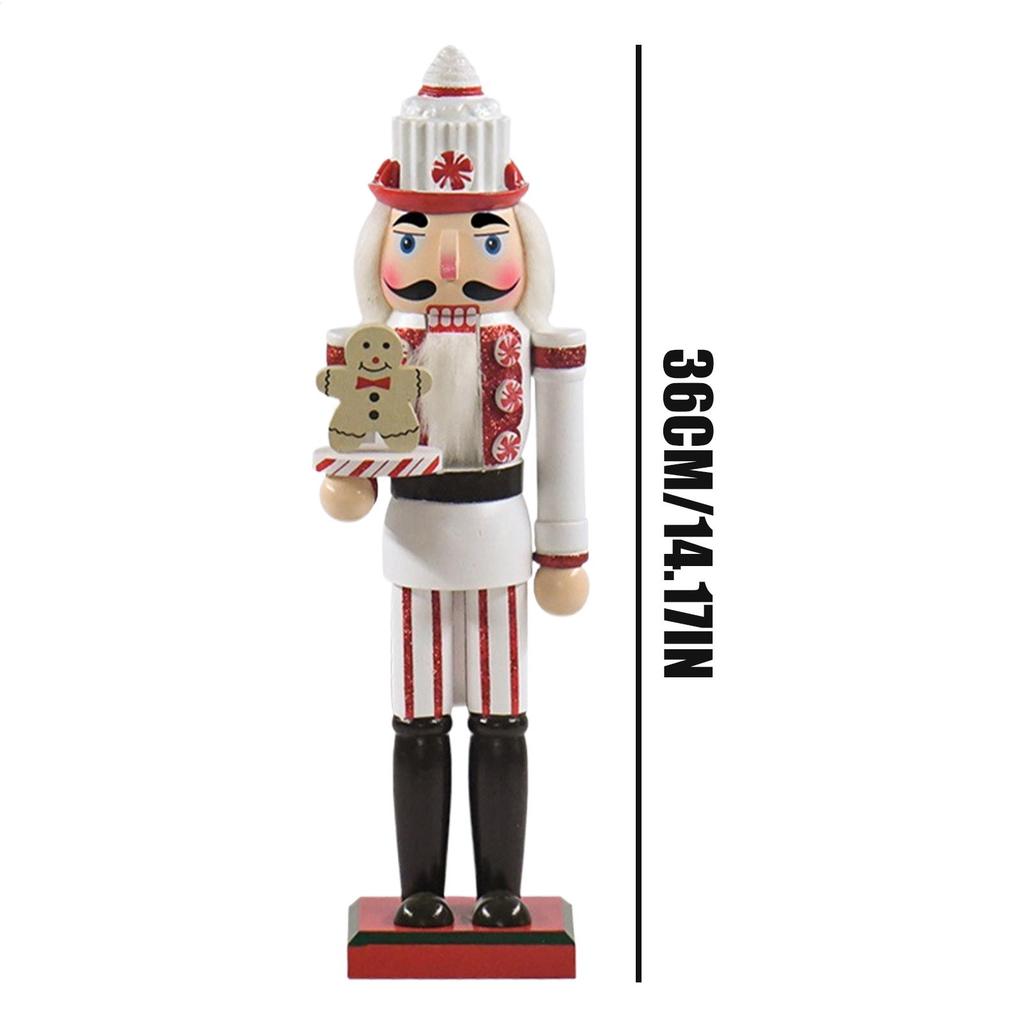 Christmas Nutcrackers 14 Inch Wooden Figure Model Christmas Nutcracker Soldier For Home Fireplace Shelves Birthday Party