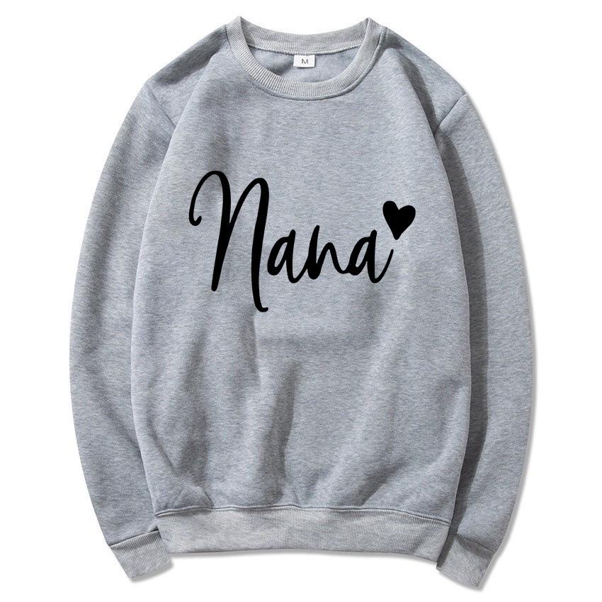 Women's Round Neck Heart Print Casual Hoodie