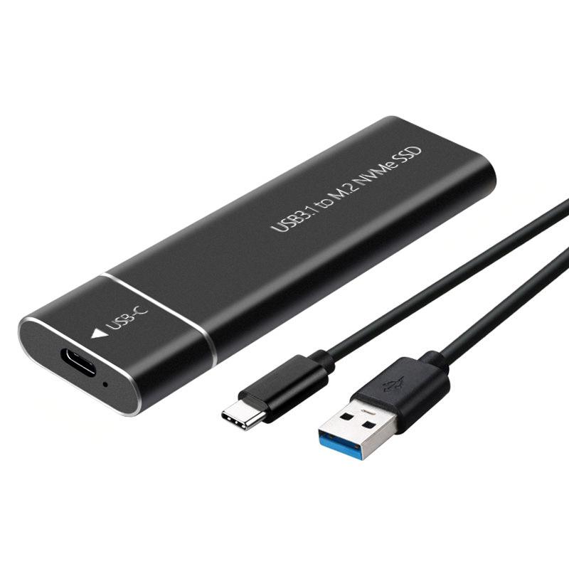 M.2 SSD Enclosure: Supports NGFF/NVMe to USB 3.1 Type-C, Solid State Metal Design