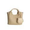 Retro Fashion Hand-woven Bag Large Capacity Commuting Temperament Portable Tote Bag High Sense Sheepskin Mother Bag Women
