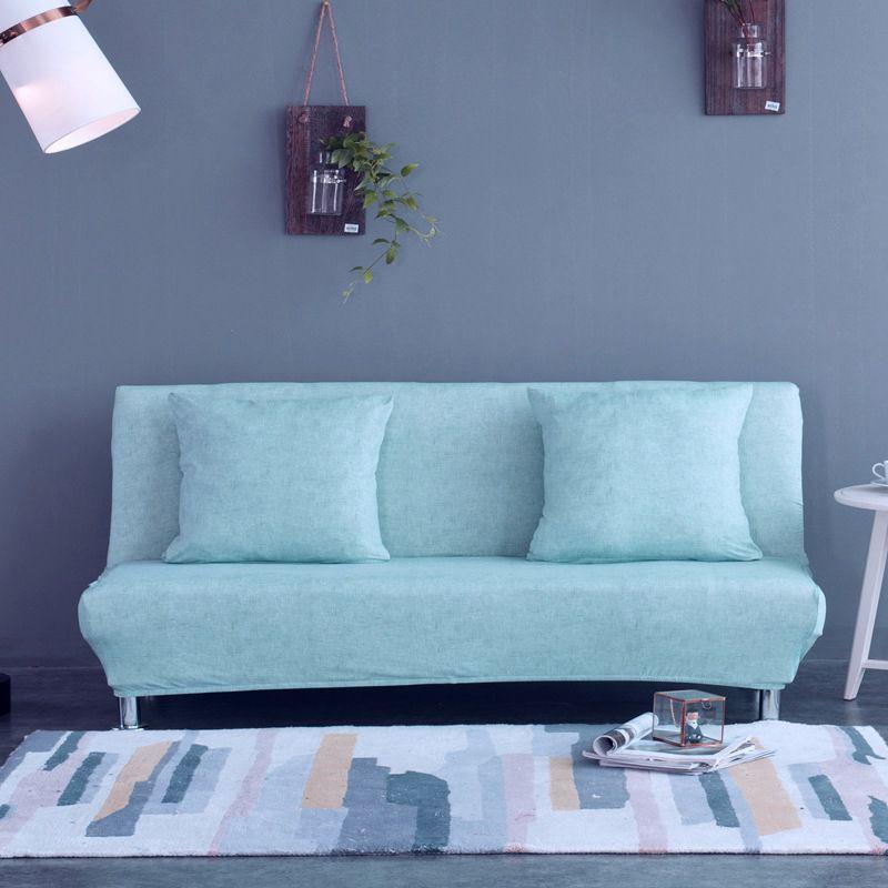 Solid Universal Stretch Color Folding Sofa Bed Cover Without Armrest Slipcovers