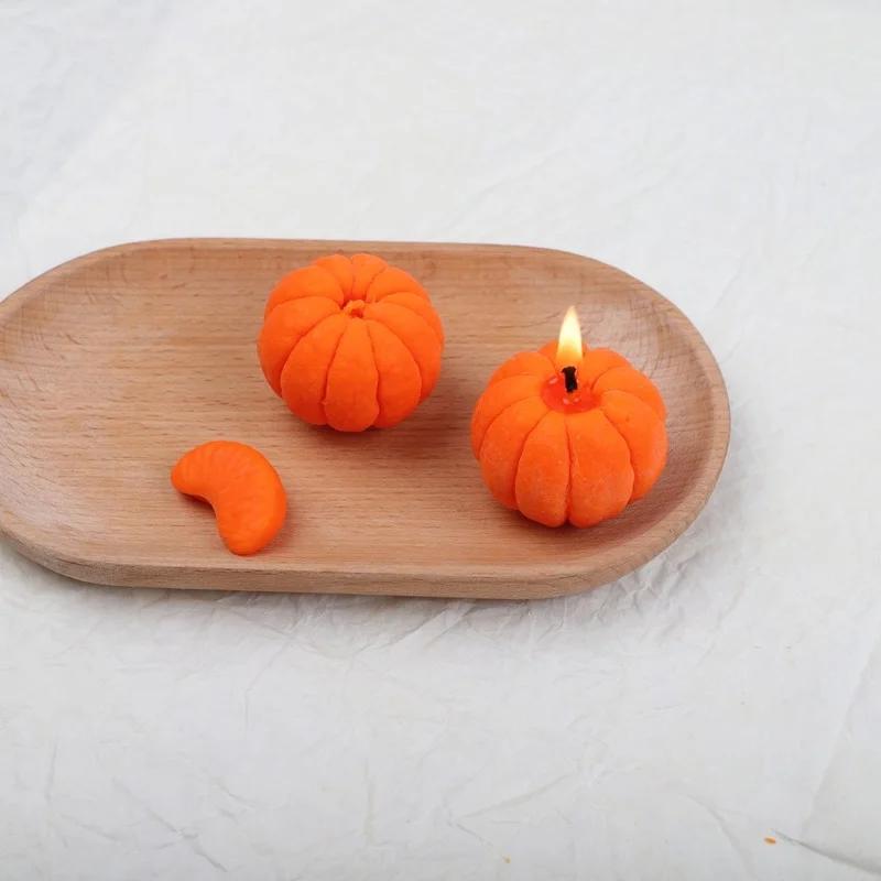1PC Orange Shape Wax Decoration Mold Creative Peeling Orange Scented Candle Silicone Mold