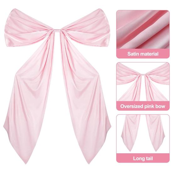 Extra Large Wedding Bow Decor for Arch Wall Door Windows Big Pink Satin Ribbon Bow Decoration for Wedding Bridal Shower Birthday Bachelorette