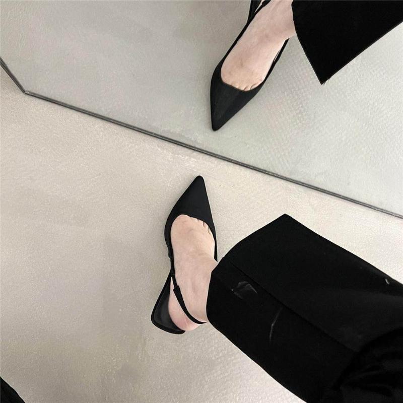 Designer Pointed Toe Women Sandals Shoes Fashion Slip On Singbacks Sandalias Shoes Elegant High Heel Party Dress Shoes