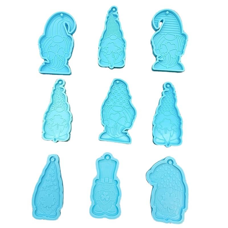 

Lovely Cartoon Gnome Keychain Silicone Resin Mold with Hole Epoxy Resin Craft for Key Ring Pendant Mould Jewelry k