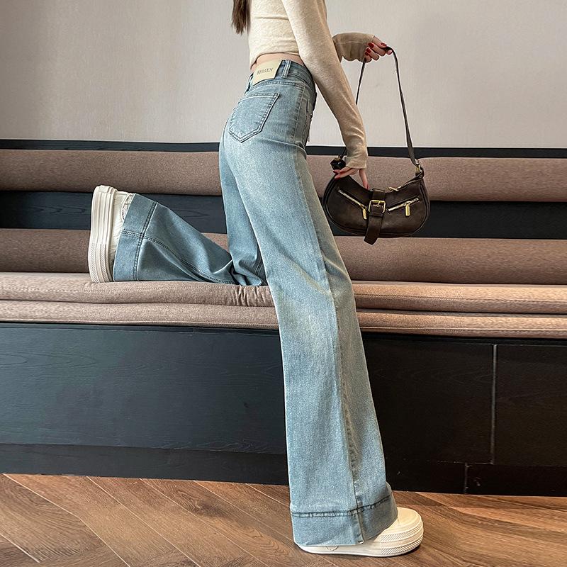 Damen Straight-Leg Jeans: Neue 2025 Lockere, Schlankmachende, Vielseitige Hosen mit weitem Bein für Frühling, Herbst und Winter.