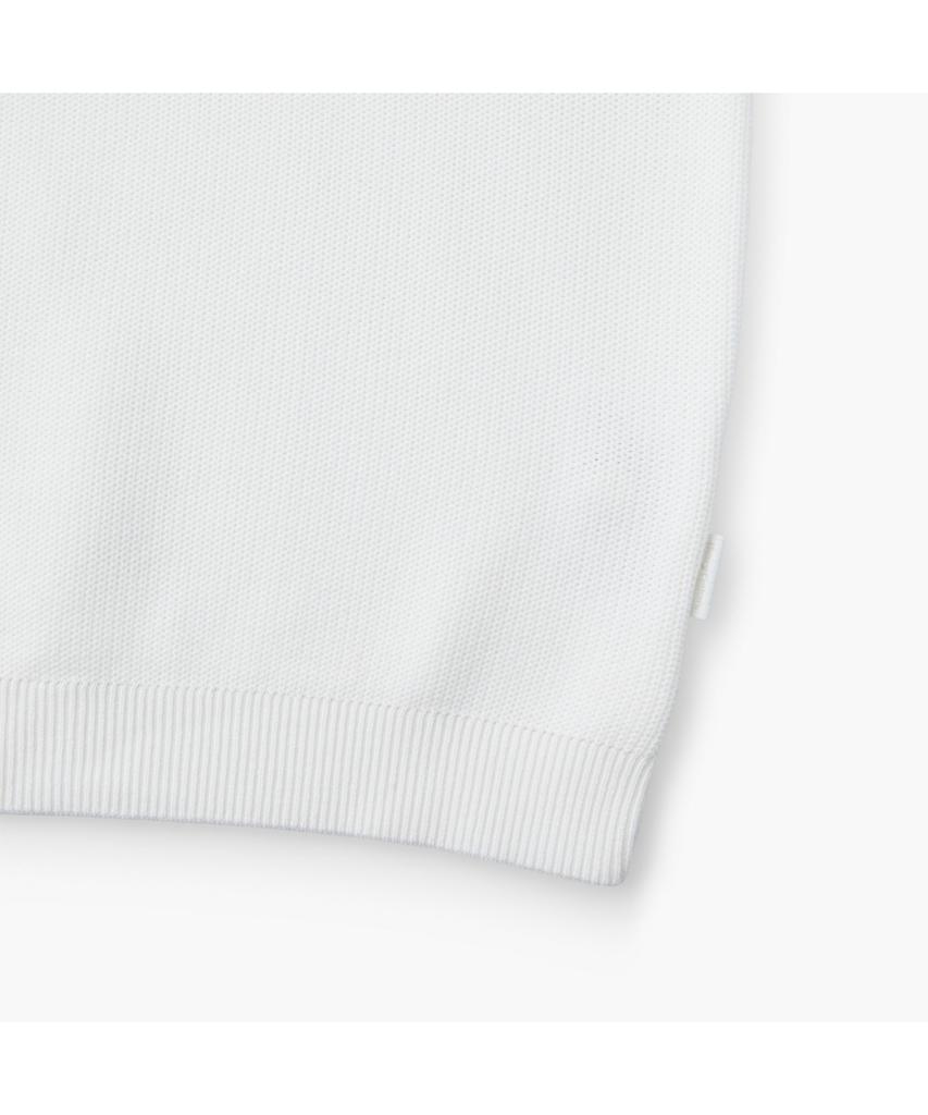 Henlikoteun Fine-Knit Henley Neck Short Sleeve Knit Ahwam26601Ivx