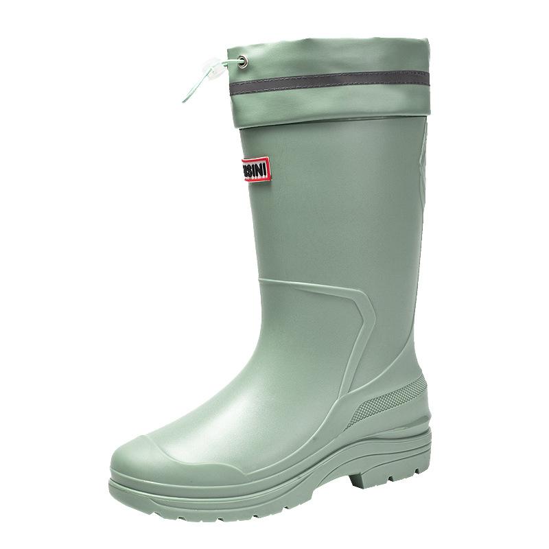 New Rain Shoes Women's Bundle Water Shoes Fashion Medium Tube Rain Boots Students Wear Work Waterproof Glue Shoes Women