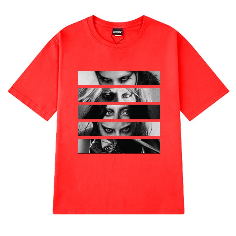 Hot Sale Lady Gaga 90s music Graphic T Shirt Unisex gothic Oversized short sleeve T-shirts Men Women black 100% Cotton clothing