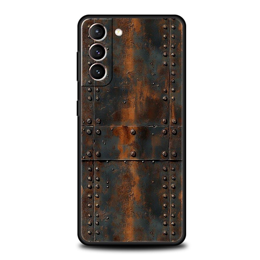 Vintage Industrieller Stil Rostige Handyhülle für Samsung Galaxy S26 S25 S24 S23 S22 S20 S21 FE Ultra S25 Edge Plus Weiche TPU Abdeckung