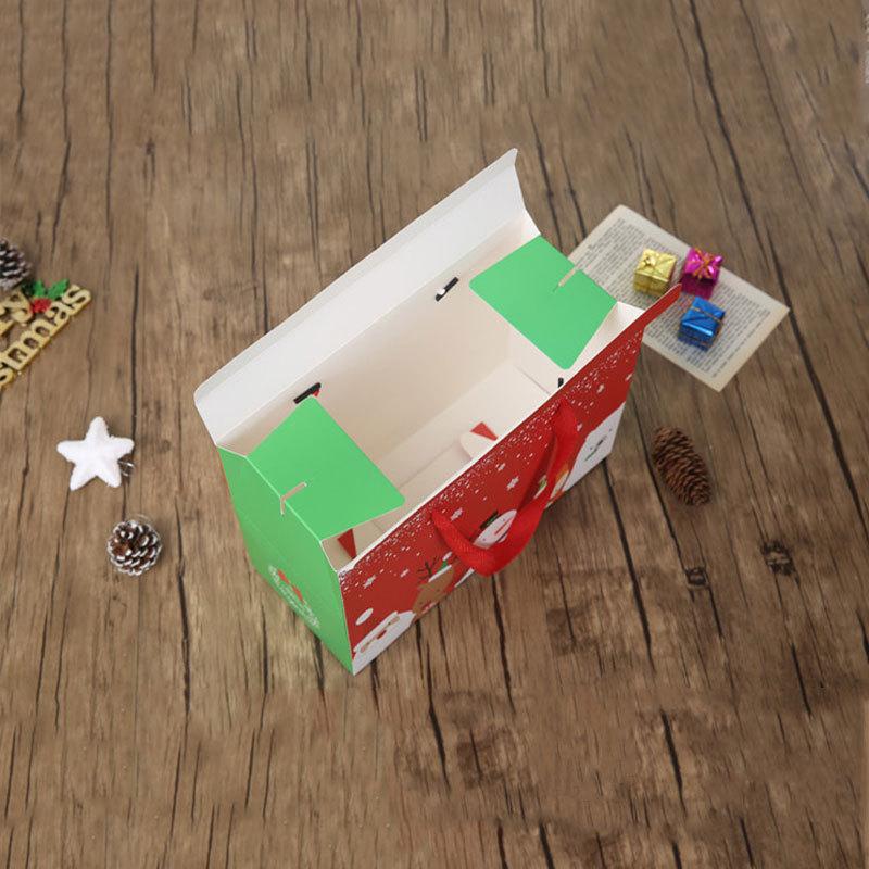 Christmas Gift Christmas Eve Apple Packaging Paper Box Cartoon Style Holiday Handheld Gift Box Mall Window Decor Christmas Box