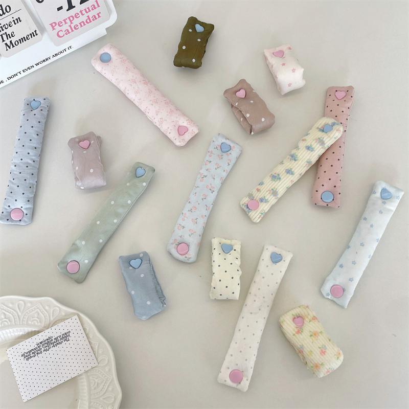 INS Style Fabric Cord Snap Tie Cute Data Cable Organizer Fixer Reusable Holder for Earphone Line Office Home Travel Daily Use