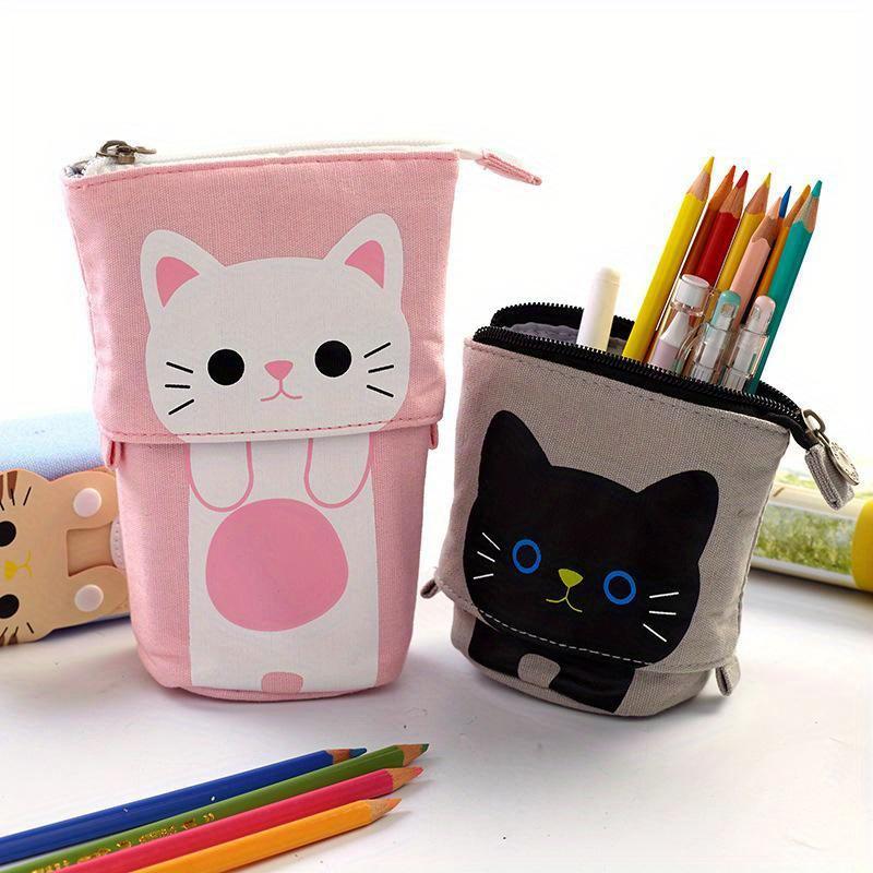 Kawaii Pencil Cases for Girls Boys Zipper Cute Cat Pencil Box School Supplies Stationery Gift Pop Up Pouchs Trousse Scolaire