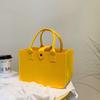 Solid Color Felt Handbag: Large Capacity Commuter and Student Bag