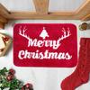 Christmas Bathroom Rug Xmas Snowflake Door Mat Flannel Floor Mat Absorbent