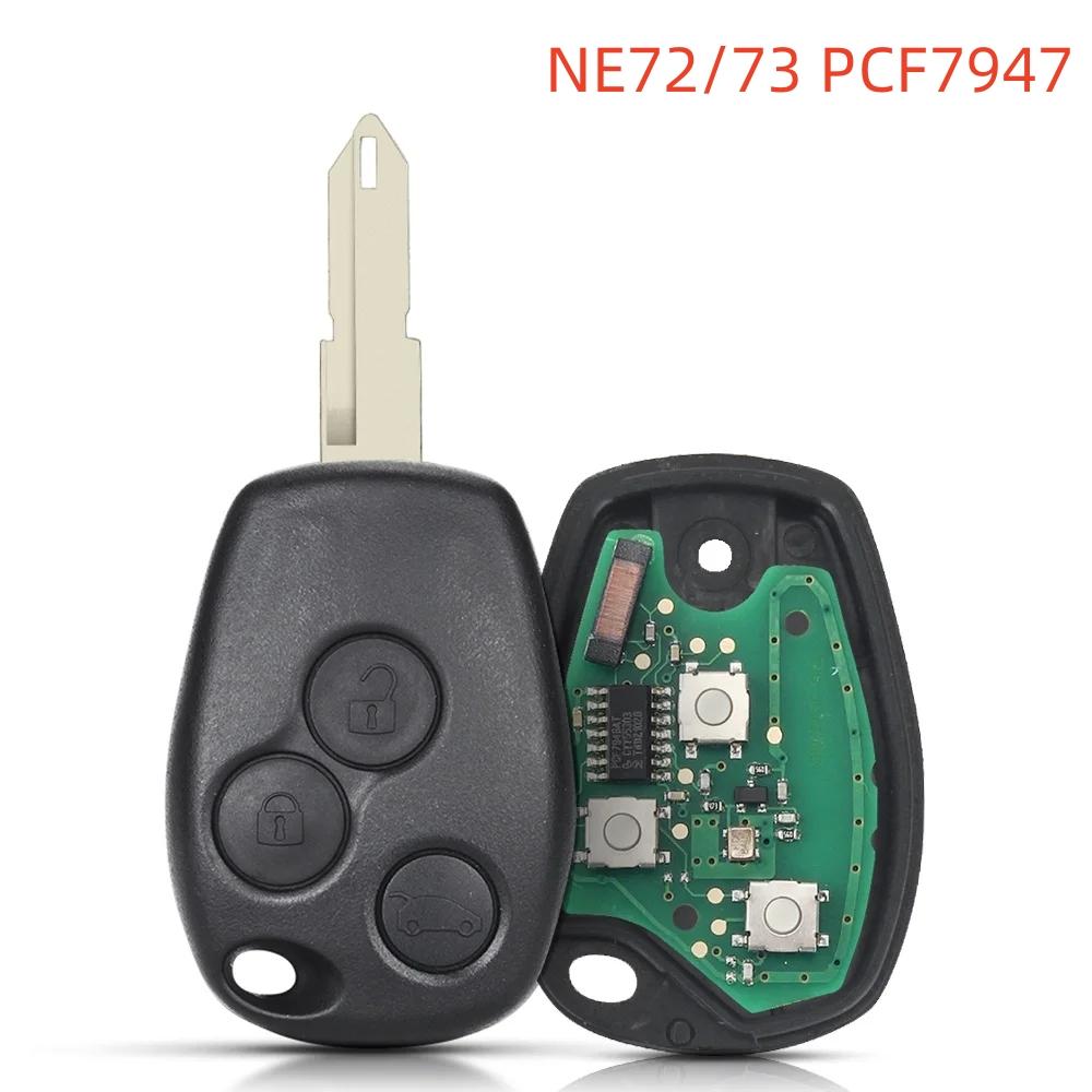 3-tlačítkový dálkový klíč k autu PCF7946/7947 Chip 434MHz pro Renault Trafic Vivaro Primastar Movano pro Dacia
