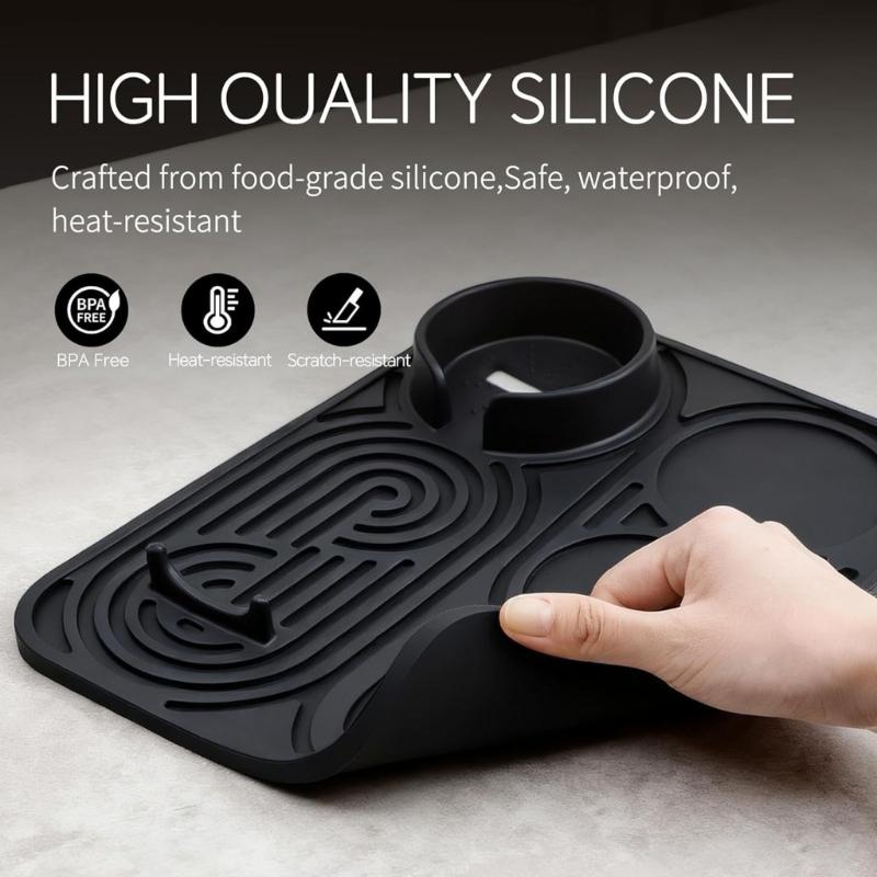 Thickened Silicone Coffee Mat Nonslip Cup Holder Espresso Accessories Organizer Countertop Protector for ES601 ES701