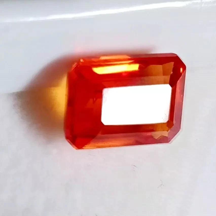 Natural Amazing Mexican Fire Opal Red Orange 5-7 Ct Emerald Cut Gemstone