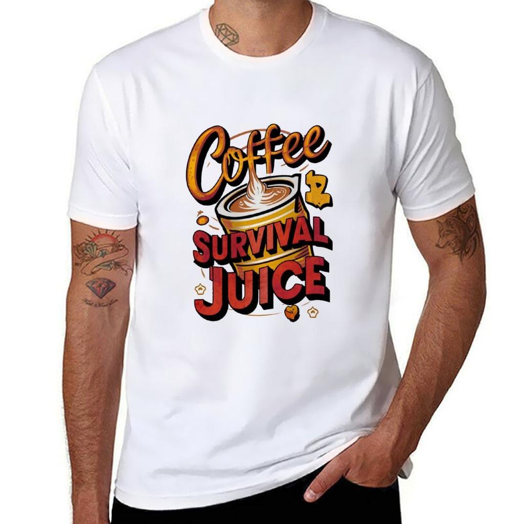 Coffee Survival Juice Coffee Lover Gift Funny Quote Birthday T Shirt Tshirt Tee Tshirt Lightweight Casual Summer Tshirt