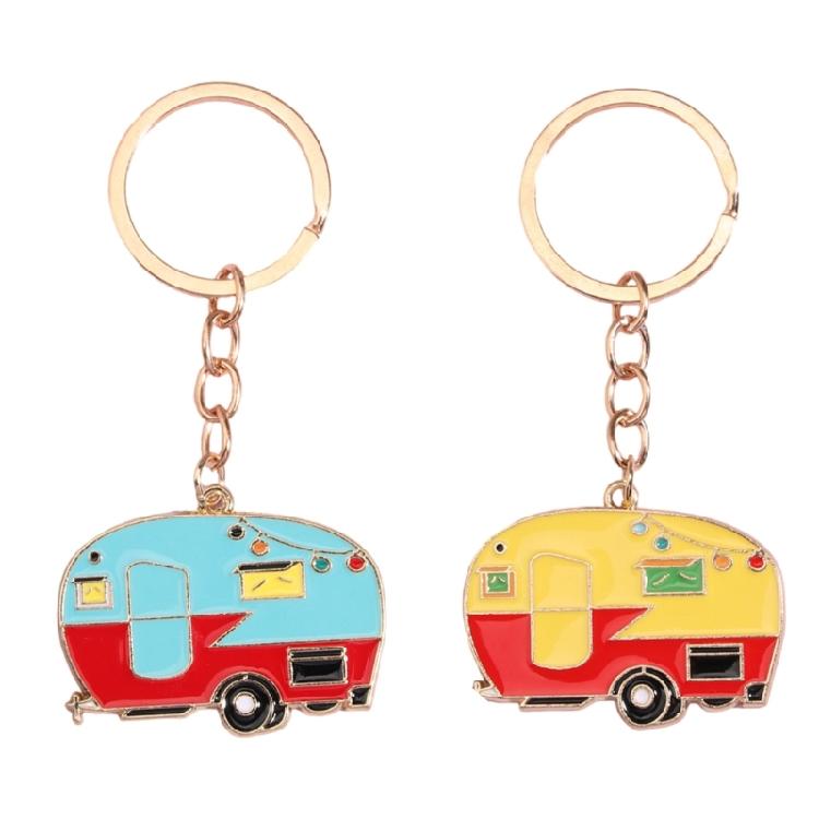 Pack of 2 Camping Car Keyrings Alloy Keychain Set Stylish Car Shape Bag Pendant Bag Accessory for Camping Lover Present